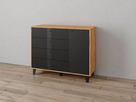 Комод «Катрин-13» ( дуб крафт золотой/карбон вулкан) в Кысыл-Сыре - kysyl-syr.mebel-nsk.ru | фото