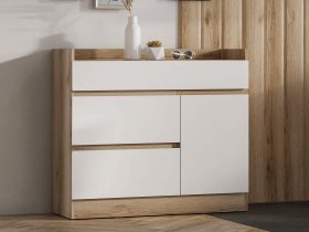 Комод с дверкой Брауни (дуб делано/белый) в Кысыл-Сыре - kysyl-syr.mebel-nsk.ru | фото