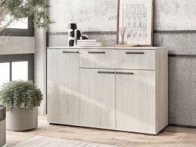 Комод Стандарт-4 NEW (дуб крафт белый) в Кысыл-Сыре - kysyl-syr.mebel-nsk.ru | фото