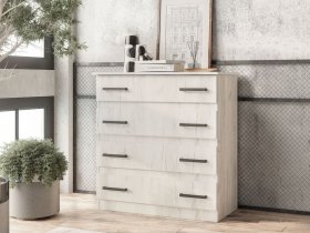 Комод Стандарт-6 NEW (дуб крафт белый) в Кысыл-Сыре - kysyl-syr.mebel-nsk.ru | фото