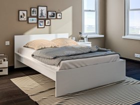 Кровать двуспальная 1,4м Леон СБ-3368 (белый) в Кысыл-Сыре - kysyl-syr.mebel-nsk.ru | фото