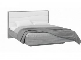 Кровать двуспальная 1,6 м «Миранда» Тип 1 (Дуб Гамильтон/Белый глянец) в Кысыл-Сыре - kysyl-syr.mebel-nsk.ru | фото