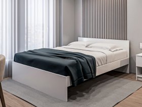 Кровать двуспальная 1,6м Бруклин СБ-3354 (белый) в Кысыл-Сыре - kysyl-syr.mebel-nsk.ru | фото