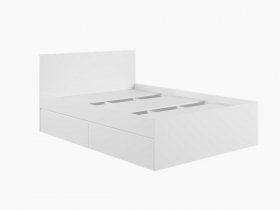 Кровать двуспальная с ящиками 1,4м Мадера-М1400 (белый) в Кысыл-Сыре - kysyl-syr.mebel-nsk.ru | фото