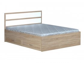 Кровать двуспальная с ящиками 1,6 м-2 (прямая спинка) в Кысыл-Сыре - kysyl-syr.mebel-nsk.ru | фото