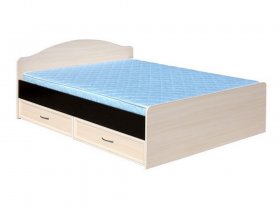 Кровать  двуспальная с ящиками 1,6м-1 (круглая спинка) в Кысыл-Сыре - kysyl-syr.mebel-nsk.ru | фото