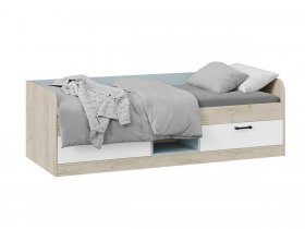 Кровать комбинированная «Оливер» Тип 1 401.003.000 (дуб крафт серый/белый/серо-голубой) в Кысыл-Сыре - kysyl-syr.mebel-nsk.ru | фото