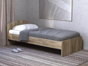 Кровать односпальная 80 с низкой спинкой (дуб крафт серый) в Кысыл-Сыре - kysyl-syr.mebel-nsk.ru | фото