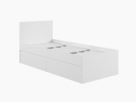 Кровать односпальная с ящиками 0,9м Мадера-М900 (белый) в Кысыл-Сыре - kysyl-syr.mebel-nsk.ru | фото