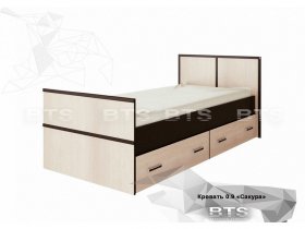 Кровать односпальная с ящиками 0,9м Сакура (BTS) в Кысыл-Сыре - kysyl-syr.mebel-nsk.ru | фото