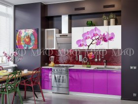 Кухонный гарнитур Орхидея (фиолетовый) в Кысыл-Сыре - kysyl-syr.mebel-nsk.ru | фото
