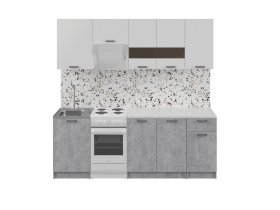 Кухонный гарнитур Розалия 1,7 м (белый/цемент) в Кысыл-Сыре - kysyl-syr.mebel-nsk.ru | фото