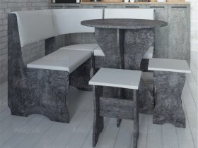 Кухонный уголок Лотос  (цемент темный к/з White) в Кысыл-Сыре - kysyl-syr.mebel-nsk.ru | фото