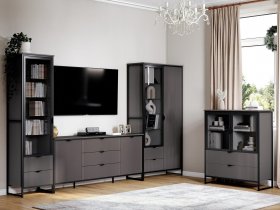 Модульная гостиная Нора (металл бруклин/графит) в Кысыл-Сыре - kysyl-syr.mebel-nsk.ru | фото