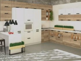 Модульная кухня Фиджи 2,3м (крафт) в Кысыл-Сыре - kysyl-syr.mebel-nsk.ru | фото