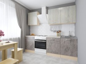 Модульная кухня Йота (пикард/цемент) в Кысыл-Сыре - kysyl-syr.mebel-nsk.ru | фото