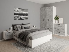 Модульная спальня Гамма (белый/цемент) в Кысыл-Сыре - kysyl-syr.mebel-nsk.ru | фото