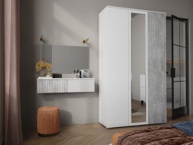 Модульная спальня Ливерпуль (белый/бетон светлый) в Кысыл-Сыре - kysyl-syr.mebel-nsk.ru | фото