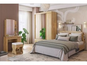 Модульная спальня Виктория-1 (дуб крафт золотой) в Кысыл-Сыре - kysyl-syr.mebel-nsk.ru | фото