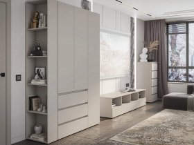 Модульная стенка Люмо (кашемир) в Кысыл-Сыре - kysyl-syr.mebel-nsk.ru | фото
