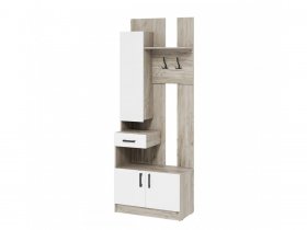 Прихожая ВШ-1 Вега (дуб крафт серый/белый) в Кысыл-Сыре - kysyl-syr.mebel-nsk.ru | фото