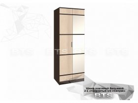 Шкаф двухстворчатый с зеркалом платяной-бельевой Сакура (BTS) в Кысыл-Сыре - kysyl-syr.mebel-nsk.ru | фото