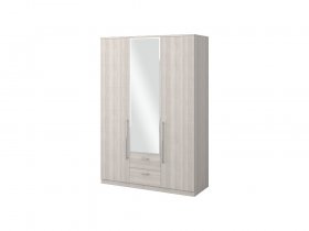 Шкаф трехдверный с зеркалом Роксана (ясень шимо светлый) в Кысыл-Сыре - kysyl-syr.mebel-nsk.ru | фото