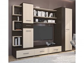 Стенка Верона (дуб венге/дуб молочный) в Кысыл-Сыре - kysyl-syr.mebel-nsk.ru | фото