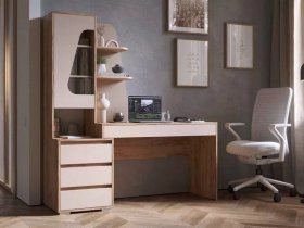 Стол компьютерный Пифагор (дуб вотан/кашемир) в Кысыл-Сыре - kysyl-syr.mebel-nsk.ru | фото
