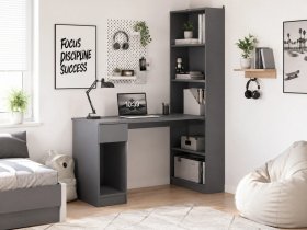 Стол письменный угловой «Лайт» 10.01 (темно-серый) в Кысыл-Сыре - kysyl-syr.mebel-nsk.ru | фото