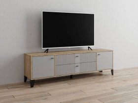 Тумба под ТВ Парус-10 (дуб крафт серый/серый) в Кысыл-Сыре - kysyl-syr.mebel-nsk.ru | фото
