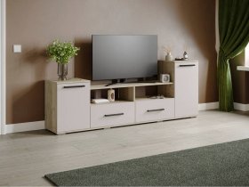 Тумба под ТВ Парус-2 (дуб крафт серый/кашемир) в Кысыл-Сыре - kysyl-syr.mebel-nsk.ru | фото